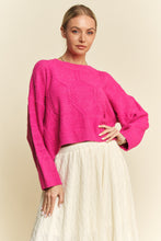 Load image into Gallery viewer, Davi & Dani Diamond Cable Pattern Drop Shoulder Sweater