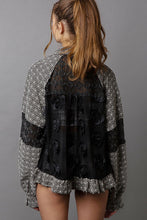 Load image into Gallery viewer, POL Eyelet Flower Pearl Detail Lace Patchwork Shirt