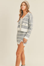 Cargar imagen en el visor de la galería, MABLE Plaid Button Down Sweater Cardigan and Mini Skirt Set