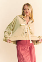 Cargar imagen en el visor de la galería, Davi & Dani Lace Up Exposed Seam French Terry Top