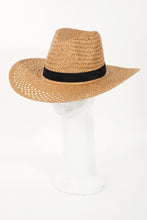 Cargar imagen en el visor de la galería, Fame Basket Weave Straw Sun Hat