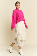 Load image into Gallery viewer, Davi & Dani Diamond Cable Pattern Drop Shoulder Sweater