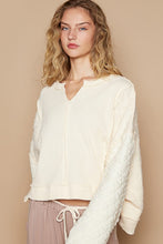 Load image into Gallery viewer, POL Waffle-Knit Notched Long Sleeve Knit Top