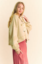 Cargar imagen en el visor de la galería, Davi & Dani Lace Up Exposed Seam French Terry Top