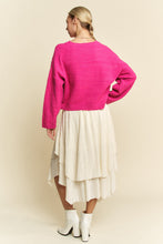 Load image into Gallery viewer, Davi & Dani Diamond Cable Pattern Drop Shoulder Sweater