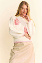Cargar imagen en el visor de la galería, Davi & Dani Flower Patch Fuzzy Mock Neck Sweater