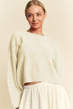 Load image into Gallery viewer, Davi & Dani Diamond Cable Pattern Drop Shoulder Sweater