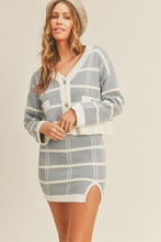 Cargar imagen en el visor de la galería, MABLE Plaid Button Down Sweater Cardigan and Mini Skirt Set