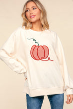 Cargar imagen en el visor de la galería, Haptics Full Size Embroidery Pumpkin Long Sleeve Knit Top
