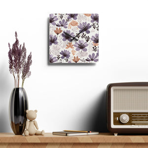 Retro Floral: Acrylic Wall Clock