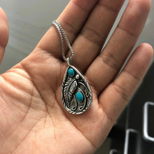 Cargar imagen en el visor de la galería, Alloy Artificial Turquoise Teardrop Pendant Necklace
