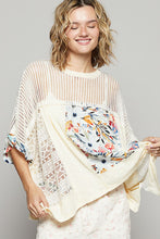 Load image into Gallery viewer, POL Hollow Out Floral Half Sleeve Knit Top
