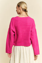 Cargar imagen en el visor de la galería, Davi &amp; Dani Diamond Cable Pattern Drop Shoulder Sweater
