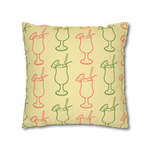 Load image into Gallery viewer, Piña Colada Pattern - Spun Polyester Square Pillow Case (Pillow not included)
