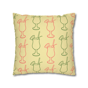 Piña Colada Pattern - Spun Polyester Square Pillow Case (Pillow not included)