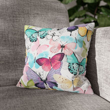 Load image into Gallery viewer, Butterflies: Spun Polyester Square Pillowcase
