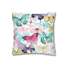 Load image into Gallery viewer, Butterflies: Spun Polyester Square Pillowcase
