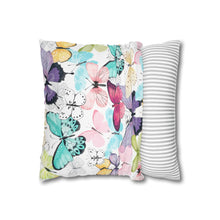 Load image into Gallery viewer, Butterflies: Spun Polyester Square Pillowcase
