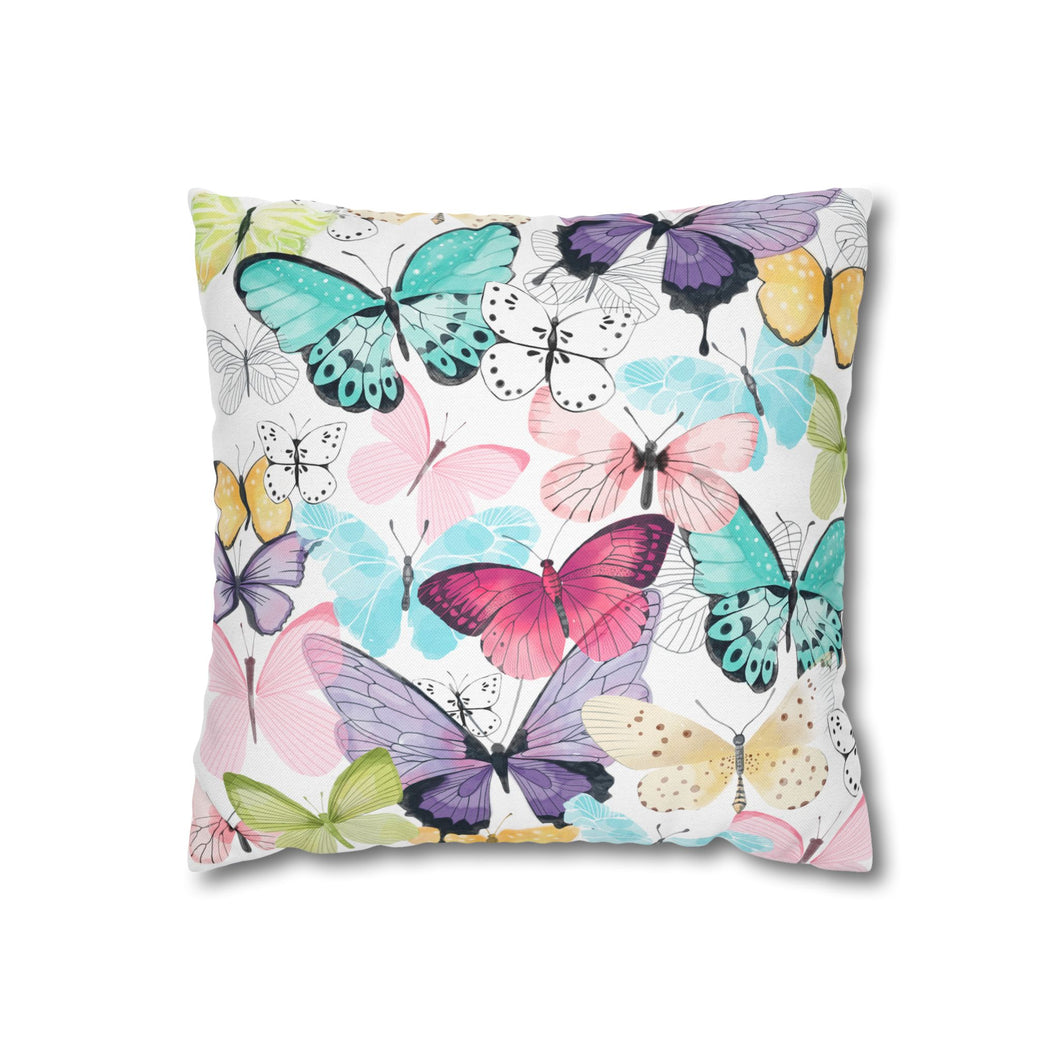 Butterflies: Spun Polyester Square Pillowcase