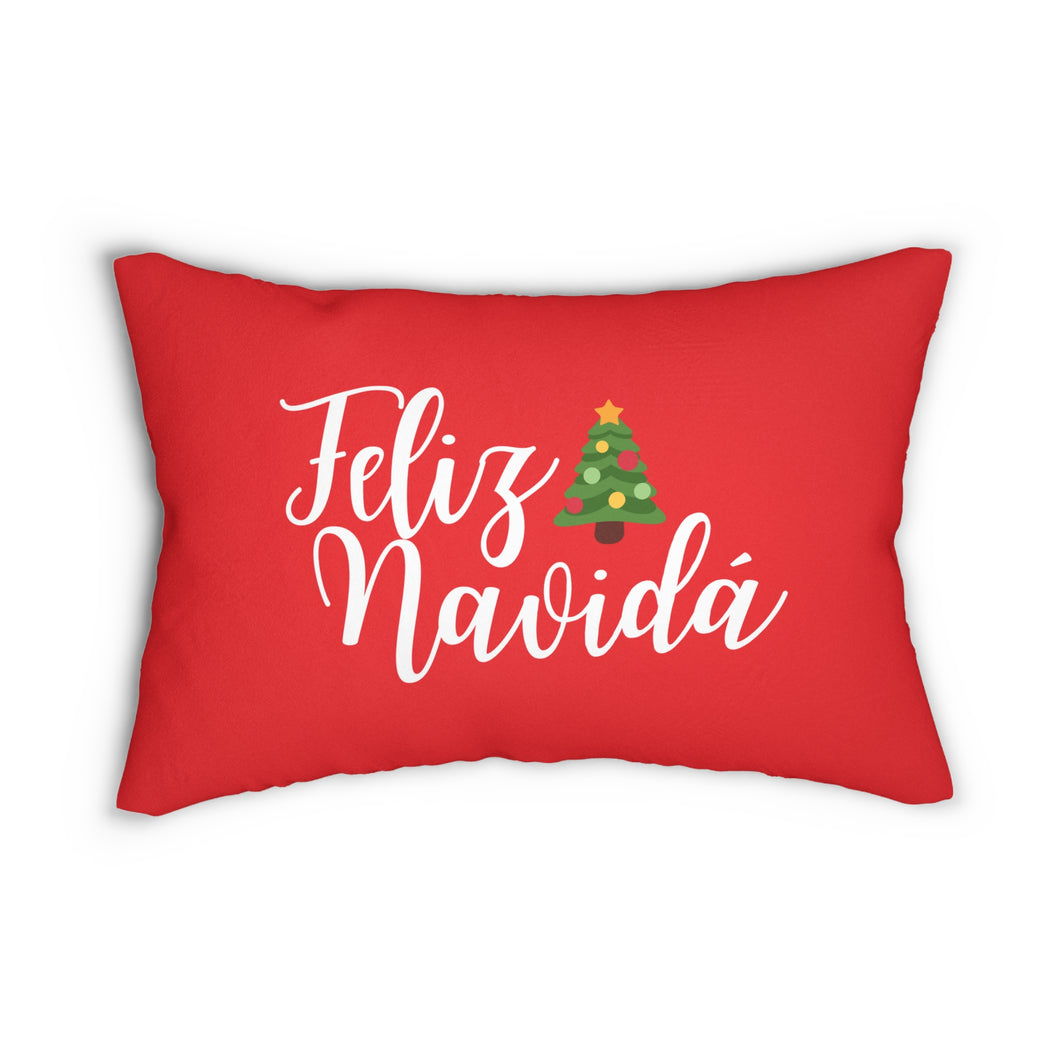 Feliz Navidá - Spun Polyester Lumbar Pillow