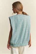 Load image into Gallery viewer, J.NNA Frayed Tweed Padded Shoulder Vest
