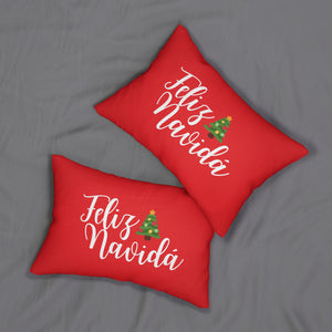 Feliz Navidá - Spun Polyester Lumbar Pillow