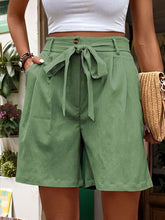 Cargar imagen en el visor de la galería, Tied High Waist Shorts with Pockets
