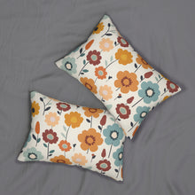 Load image into Gallery viewer, Retro Floral: Spun Polyester Lumbar Pillow
