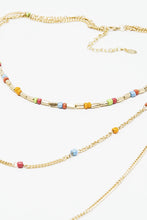 Cargar imagen en el visor de la galería, 3 in 1 Necklace With Rainbow Beads and Thin Gold Chain
