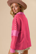 Cargar imagen en el visor de la galería, BiBi Striped Contrast Long Sleeve Knit Top
