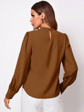 Load image into Gallery viewer, Ruched Mock Neck Long Sleeve Blouse
