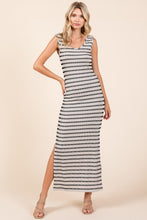 Cargar imagen en el visor de la galería, Mittoshop Striped Scoop Neck Sleeveless Maxi Dress
