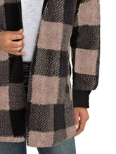 Cargar imagen en el visor de la galería, Plaid Long Sleeve Hooded Coat
