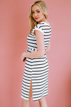 Load image into Gallery viewer, Striped Button Front Tie Waist Dress
