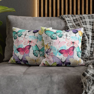 Butterflies: Spun Polyester Square Pillowcase