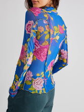 Cargar imagen en el visor de la galería, Floral Mock Neck Long Sleeve Top
