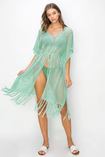 Load image into Gallery viewer, HYFVE Drawstring Waist Fringed Hem Cover Up
