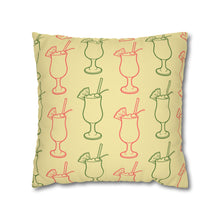 Load image into Gallery viewer, Piña Colada Pattern - Spun Polyester Square Pillow Case (Pillow not included)
