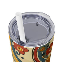 Cargar imagen en el visor de la galería, 70s Retro Floral: Skinny Tumbler with Straw, 20oz
