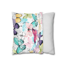 Load image into Gallery viewer, Butterflies: Spun Polyester Square Pillowcase
