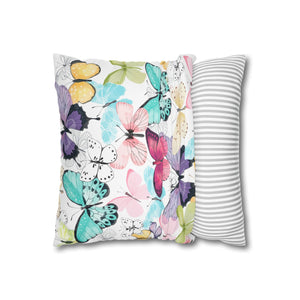 Butterflies: Spun Polyester Square Pillowcase