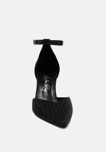 Pearls & Sequins Embellished Stiletto Sandals by RUW