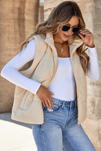 Cargar imagen en el visor de la galería, Pocketed Zip Up Turtleneck Vest Coat
