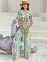 Cargar imagen en el visor de la galería, Printed Half Sleeve Top and Wide Leg Pants Set
