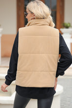 Cargar imagen en el visor de la galería, Pocketed Zip Up Turtleneck Vest Coat
