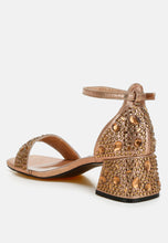 Load image into Gallery viewer, Nocturnal Rhinestone Embellished Shimmer Sandals
