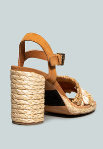 Willis Cowrie Raffia Handmade Block Sandal