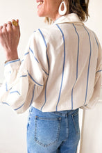 Cargar imagen en el visor de la galería, Striped Collared Neck Long Sleeve Shirt
