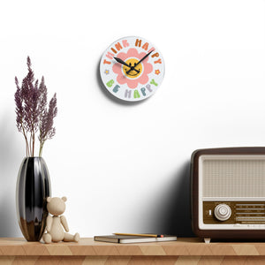 Boho Daisy Smiley: Acrylic Wall Clock