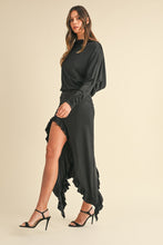 Cargar imagen en el visor de la galería, Mable Backless Asymmetric Ruffle Hem Dress
